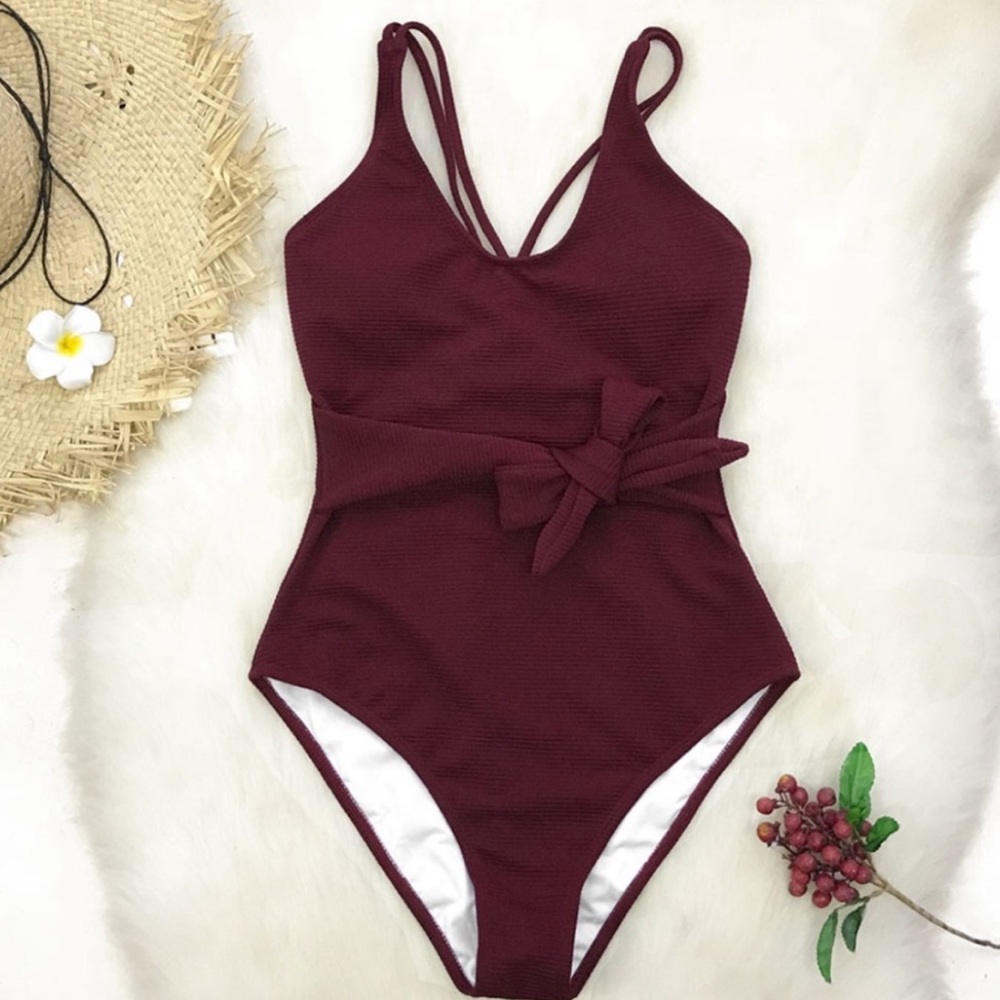 4 PACKS Burgundy One Pieces